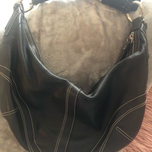 Coach black leather soho hobo bag large